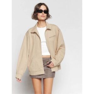NWT Reformation Marco Bomber Utility Jean Jacket - XS - Marzipan tan